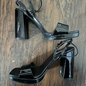 Steve Madden Black Patent Block Heels